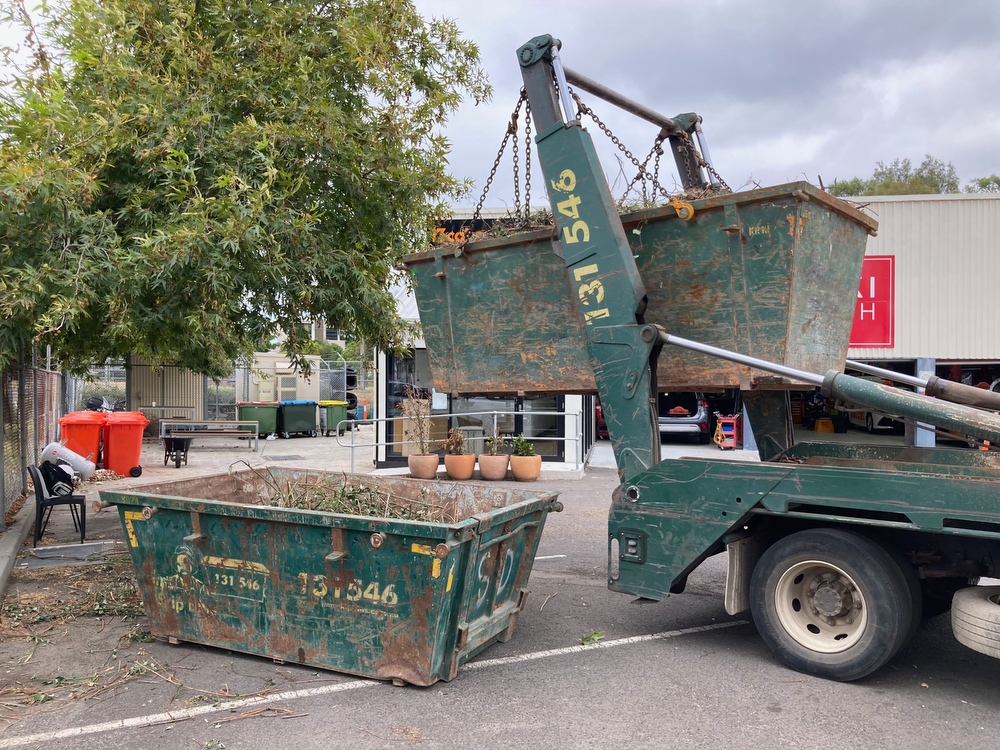 rubbish skips removing blackberry biomass waste